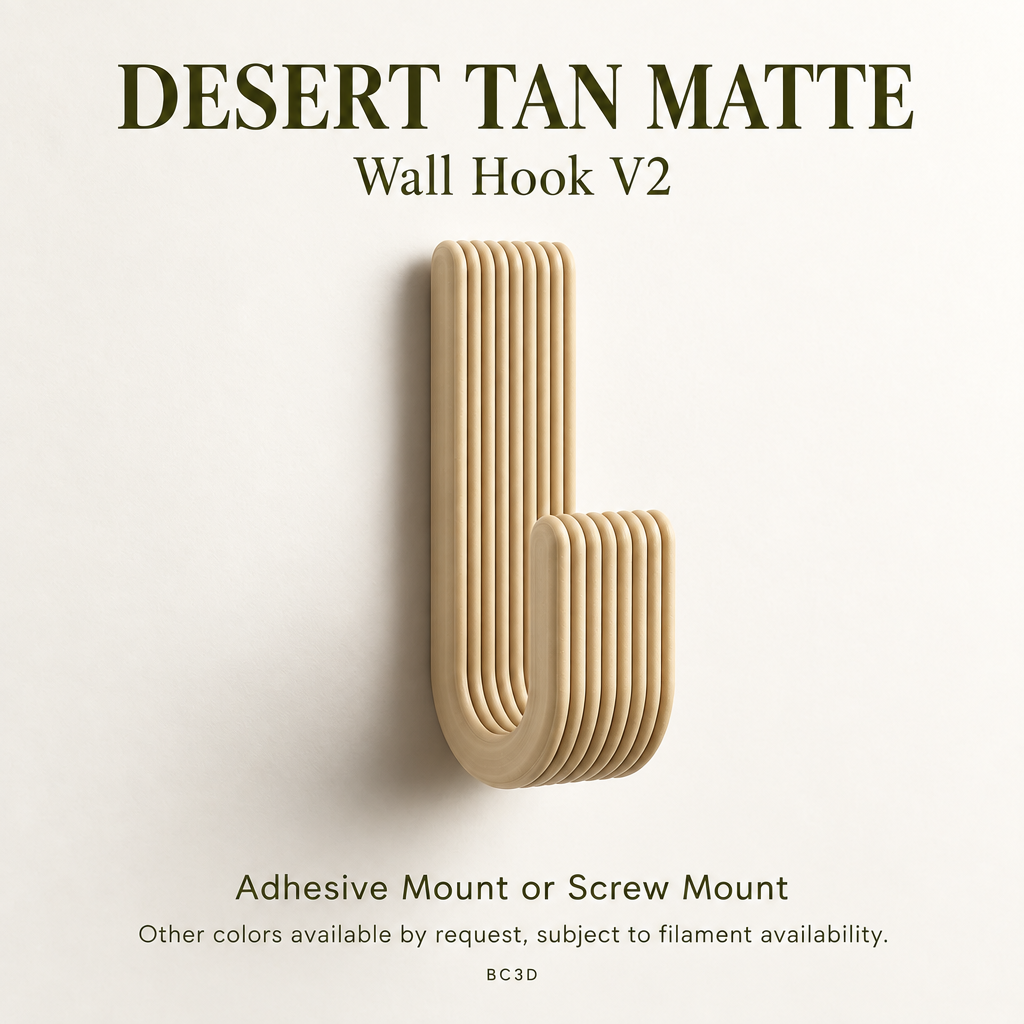 Modern Wall Hook V2, Ribbed Coat & Towel Hanger, Single or Multipack