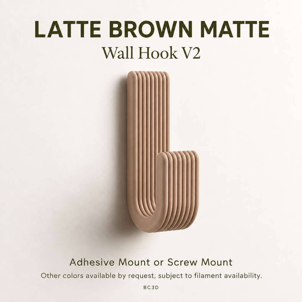 Modern Wall Hook V2, Ribbed Coat & Towel Hanger, Single or Multipack
