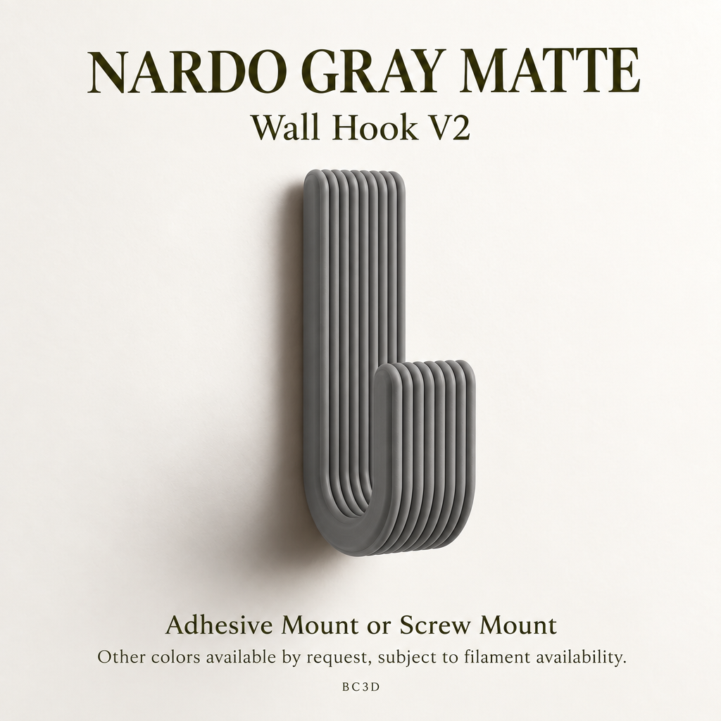 Modern Wall Hook V2, Ribbed Coat & Towel Hanger, Single or Multipack