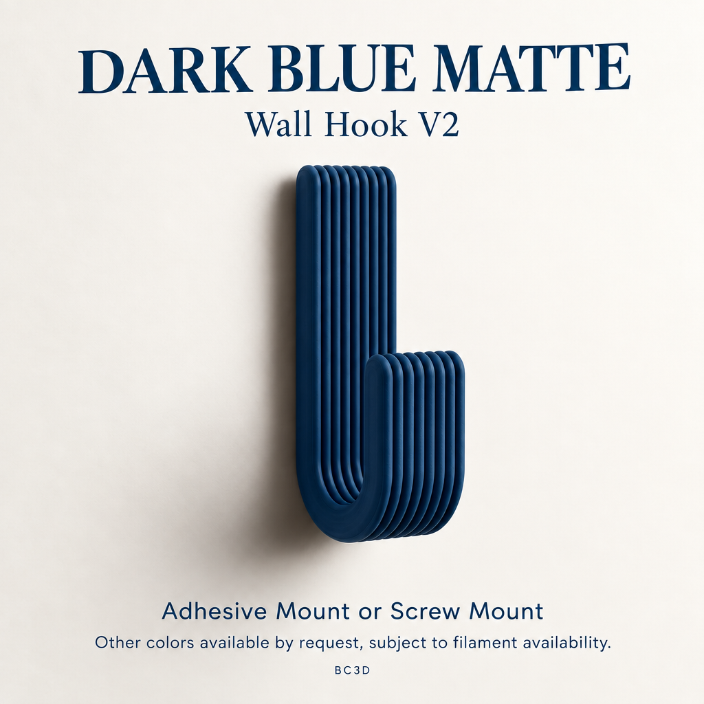 Modern Wall Hook V2, Ribbed Coat & Towel Hanger, Single or Multipack