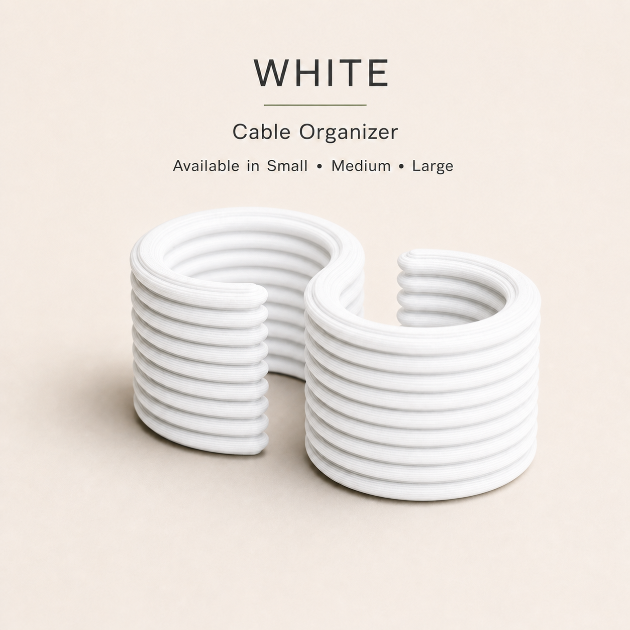 3 Pack S Shape Cable Organizers | Minimalist Cord Wraps for Charging Cables