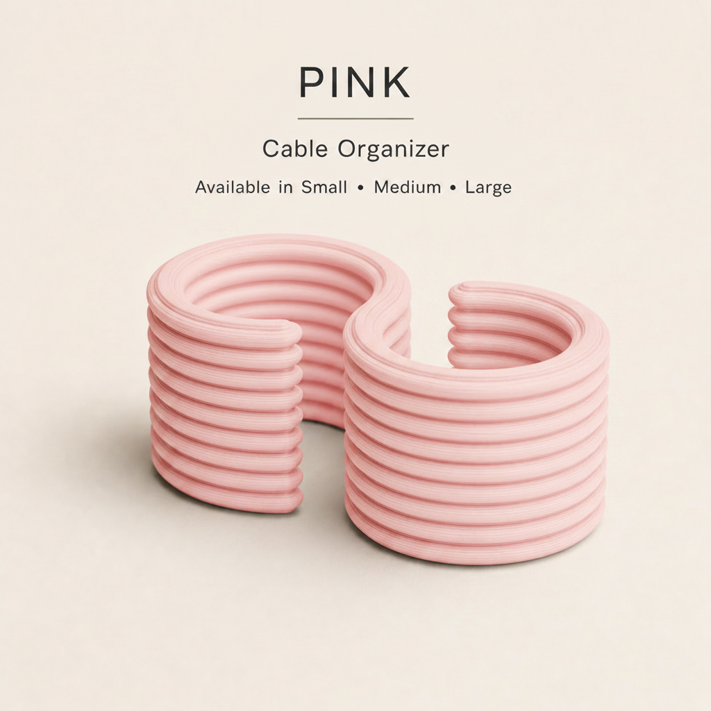 3 Pack S Shape Cable Organizers | Minimalist Cord Wraps for Charging Cables