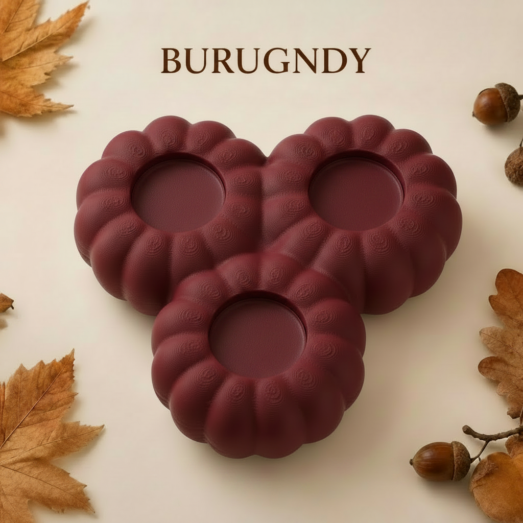 Pumpkin Tealight Holder for 3 Candles, One-Piece Autumn Table and Mantel Decor