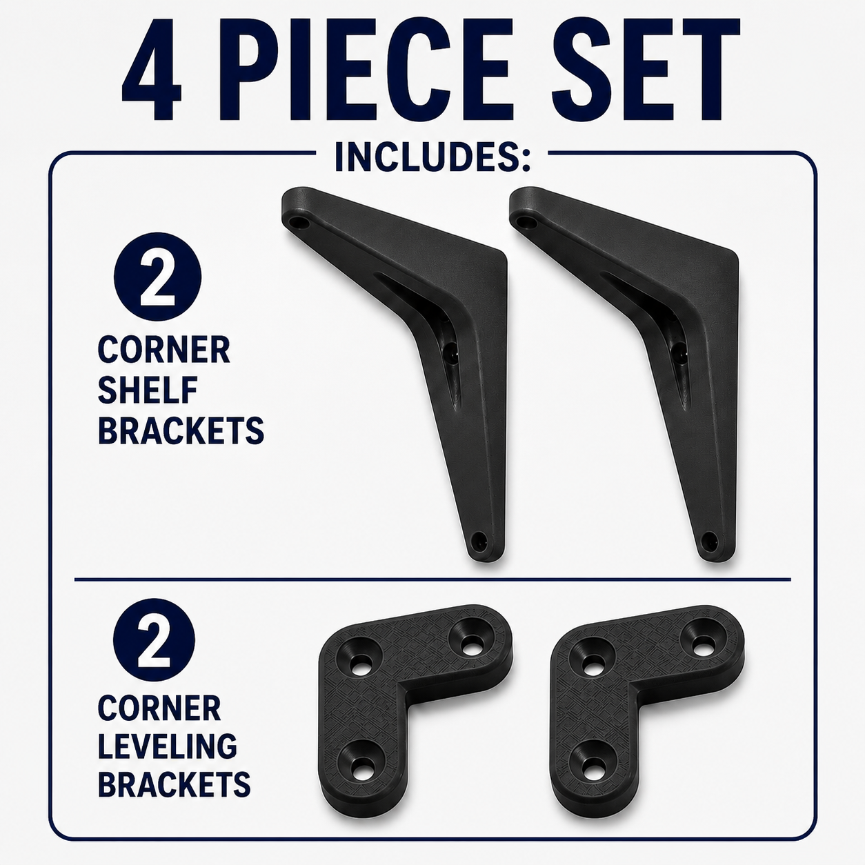 Shelf Mounting Bracket Kit | Heavy-Duty Shelf Support & Leveling Brackets