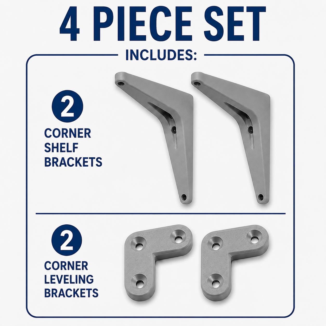 Shelf Mounting Bracket Kit | Heavy-Duty Shelf Support & Leveling Brackets