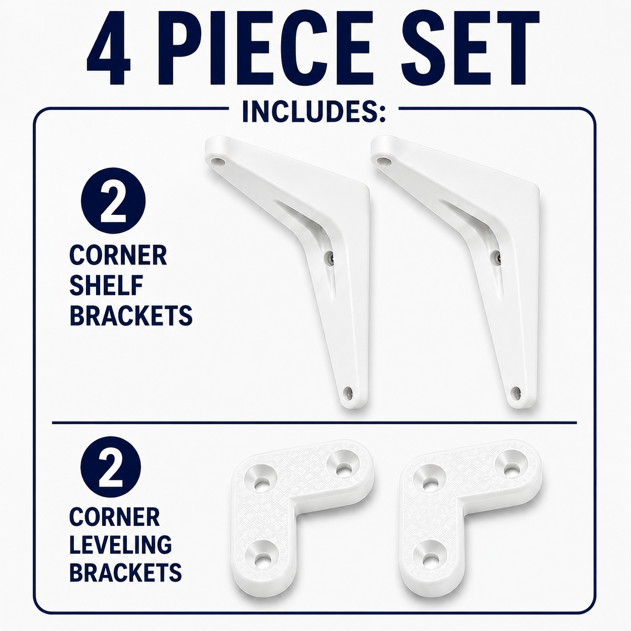 Shelf Mounting Bracket Kit | Heavy-Duty Shelf Support & Leveling Brackets