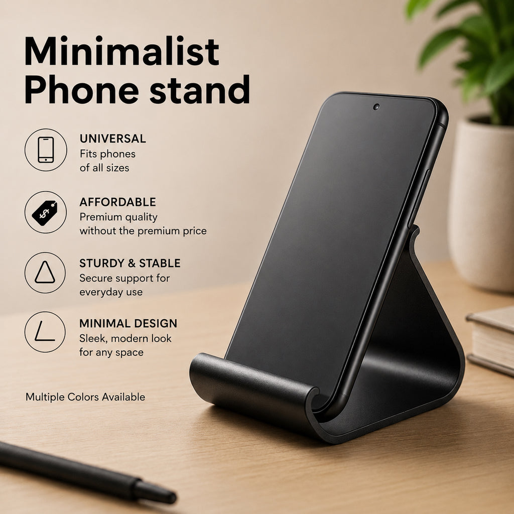 Minimalist Phone Stand – Modern 3D Printed Smartphone Holder