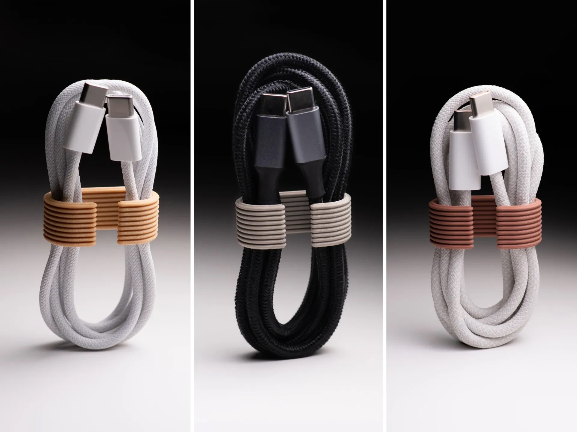 3 Pack Cable Organizers | Minimalist Cord Wraps for Charging Cables
