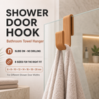 Shower Door Hook | Bathroom Towel Hanger - 8 SIZES