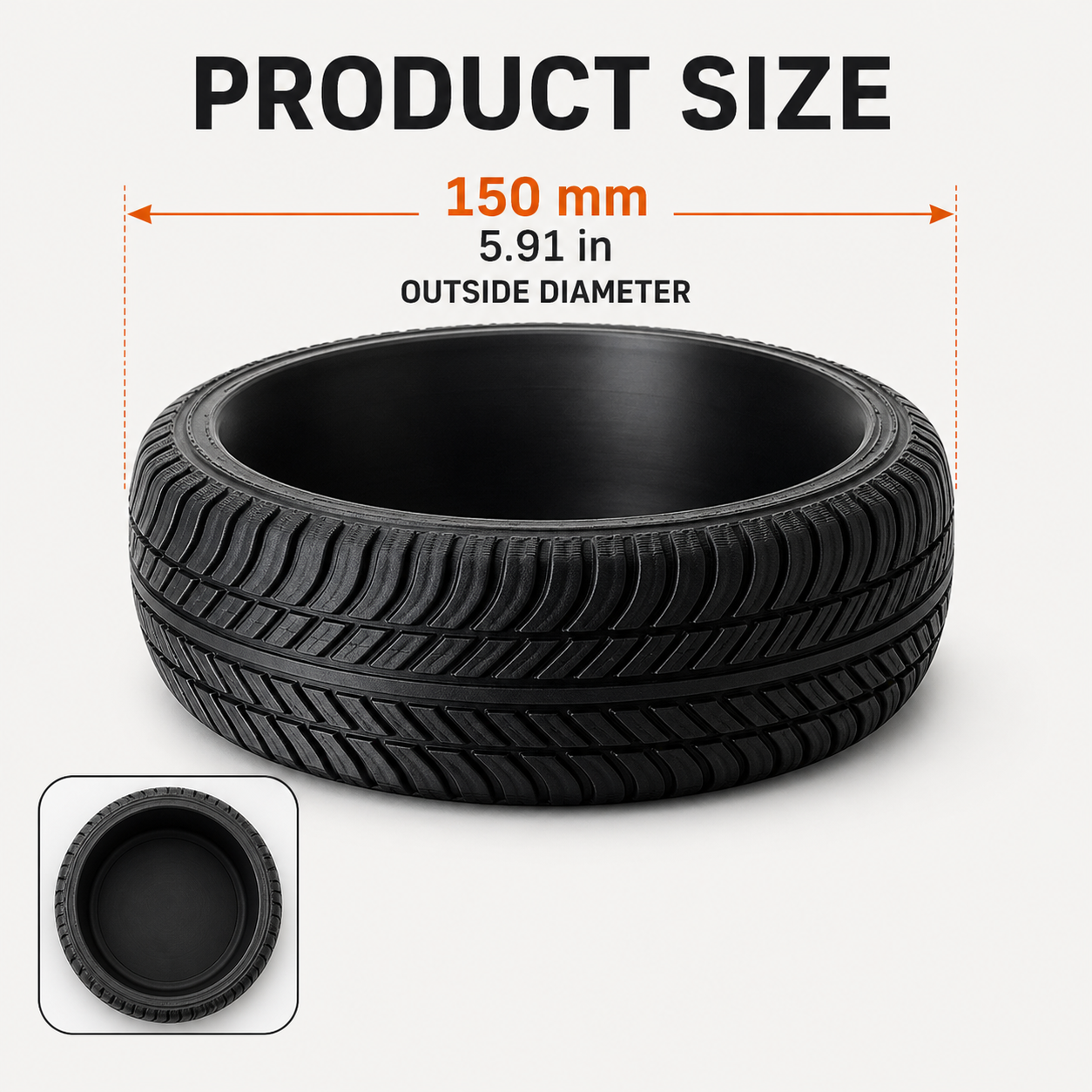 3D Printed Tire Bowl, Black Automotive Catchall and Desktop Organizer