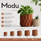Modu Modern Planter | Elegant 3D Printed Planter for Houseplants & Herbs