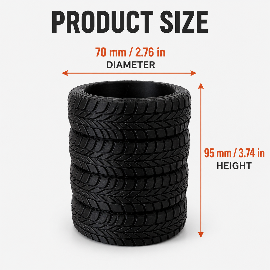 Black Tire Stack Pen Holder, 3D Printed Automotive Desk Organizer