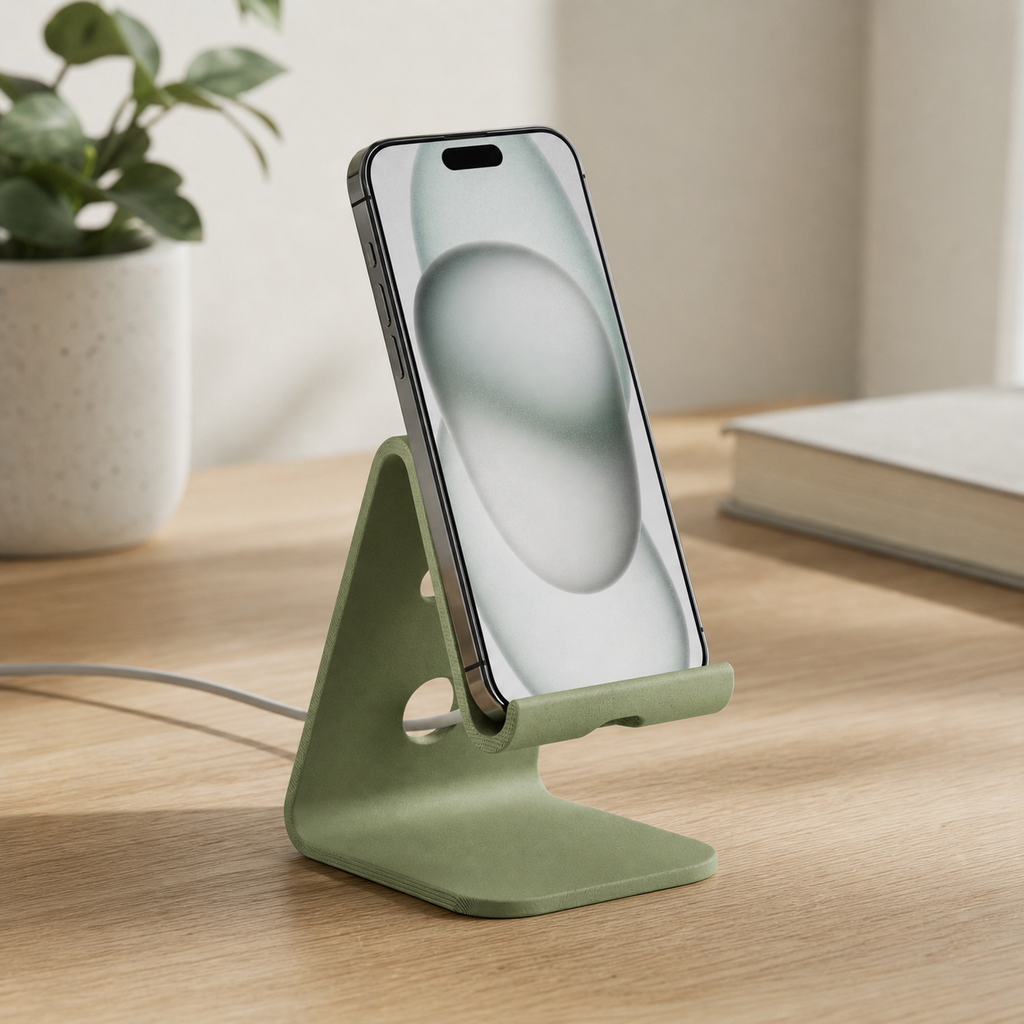 Minimalist Phone Stand – Slim & Wide Options, Charging Cable Slot