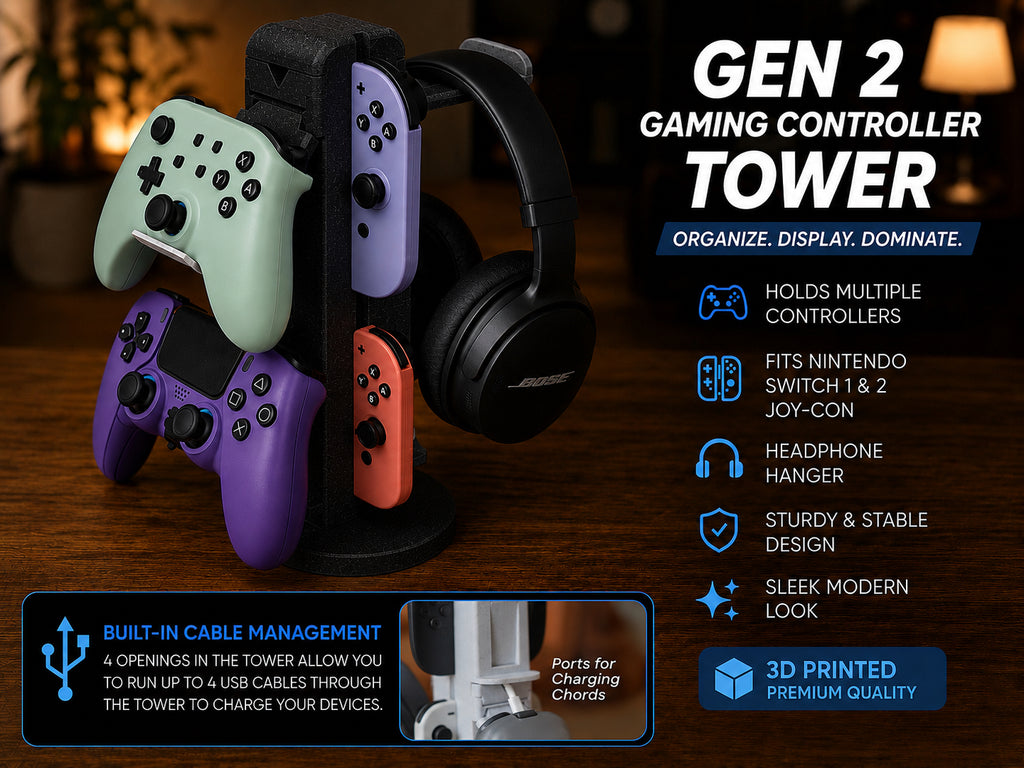Gaming Tower Gen 2 Controller & Headset Organizer