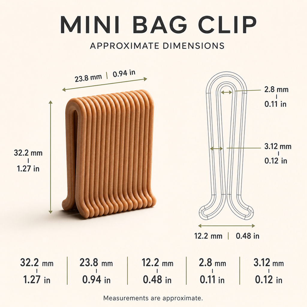 Mini Bag Clips – Reusable Snack & Food Bag Sealing Clips – 4 or 8 Piece Set