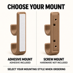 Double Wall Hook, Coat Hanger, Towel Rack - Modern Ribbed 3D Printed Hook | Adhesive or Screw Mount