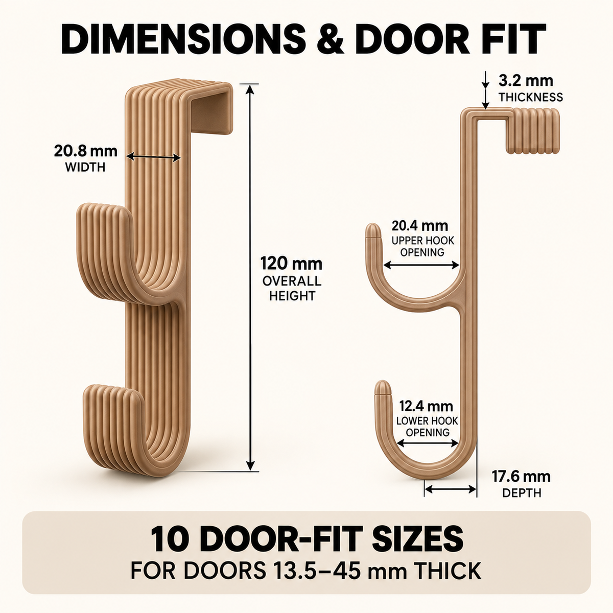 Modern Double Door Hook, Made to Order Over-Door Organizer