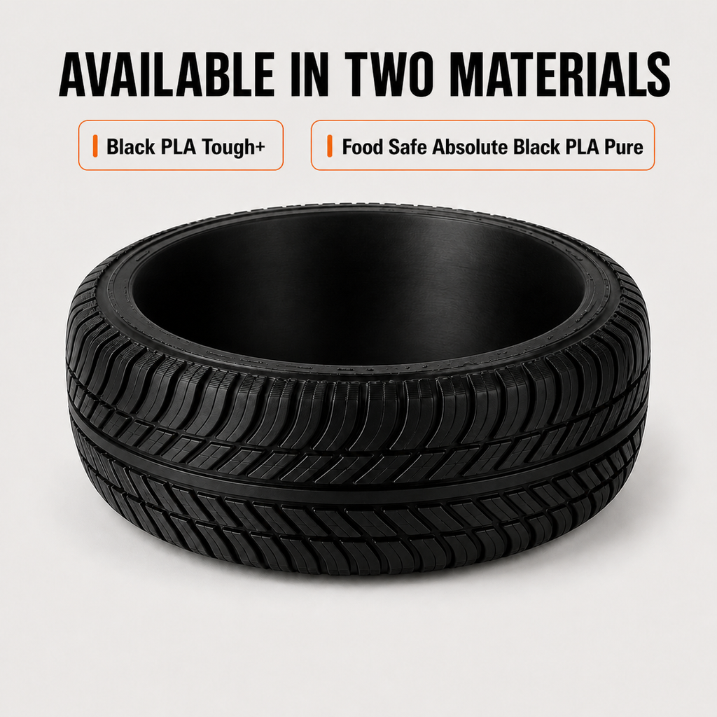 3D Printed Tire Bowl, Black Automotive Catchall and Desktop Organizer