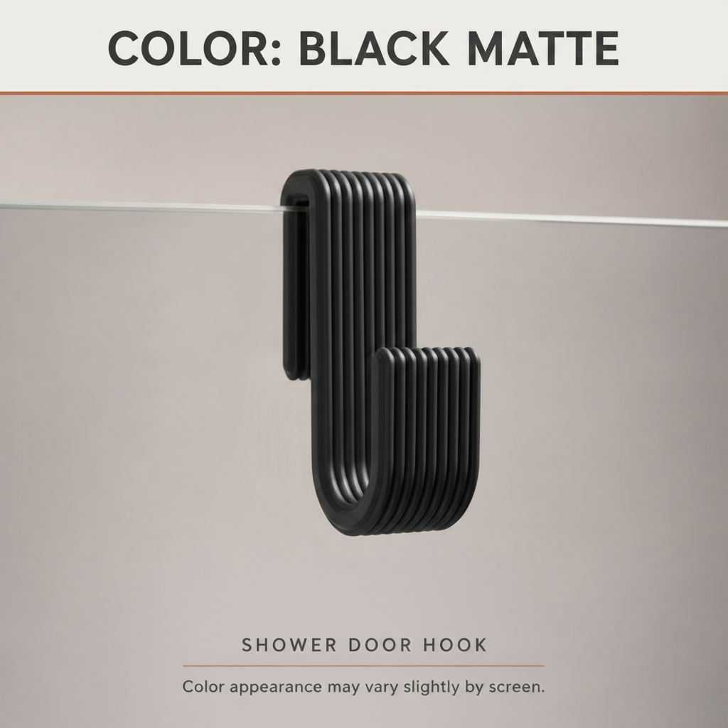 Shower Door Hook | Bathroom Towel Hanger - 8 SIZES