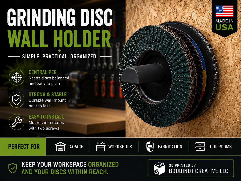 Grinding Disc Wall Mount – Angle Grinder Disc Organizer & Workshop Storage Holder