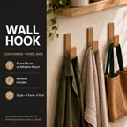 Wall Hook, Coat Hanger, Towel Rack - Modern Ribbed 3D Printed Hook | Adhesive or Screw Mount