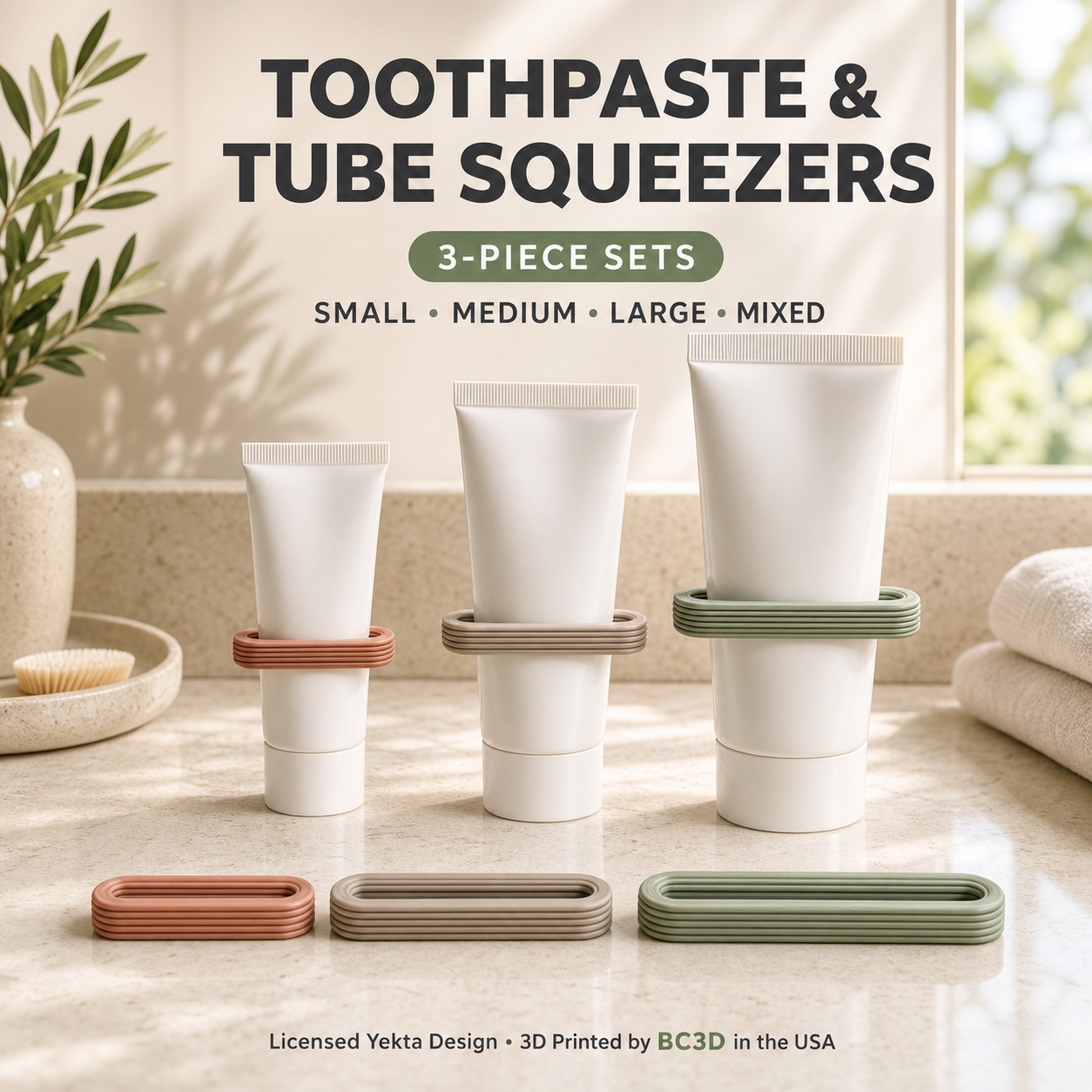 3-Pack Toothpaste & Cream Tube Squeezers