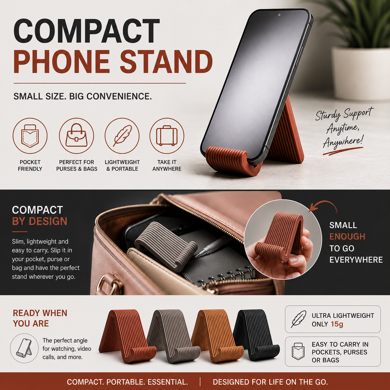 Minimalist Phone Stand – Compact Smartphone Holder