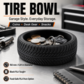 3D Printed Tire Bowl, Black Automotive Catchall and Desktop Organizer