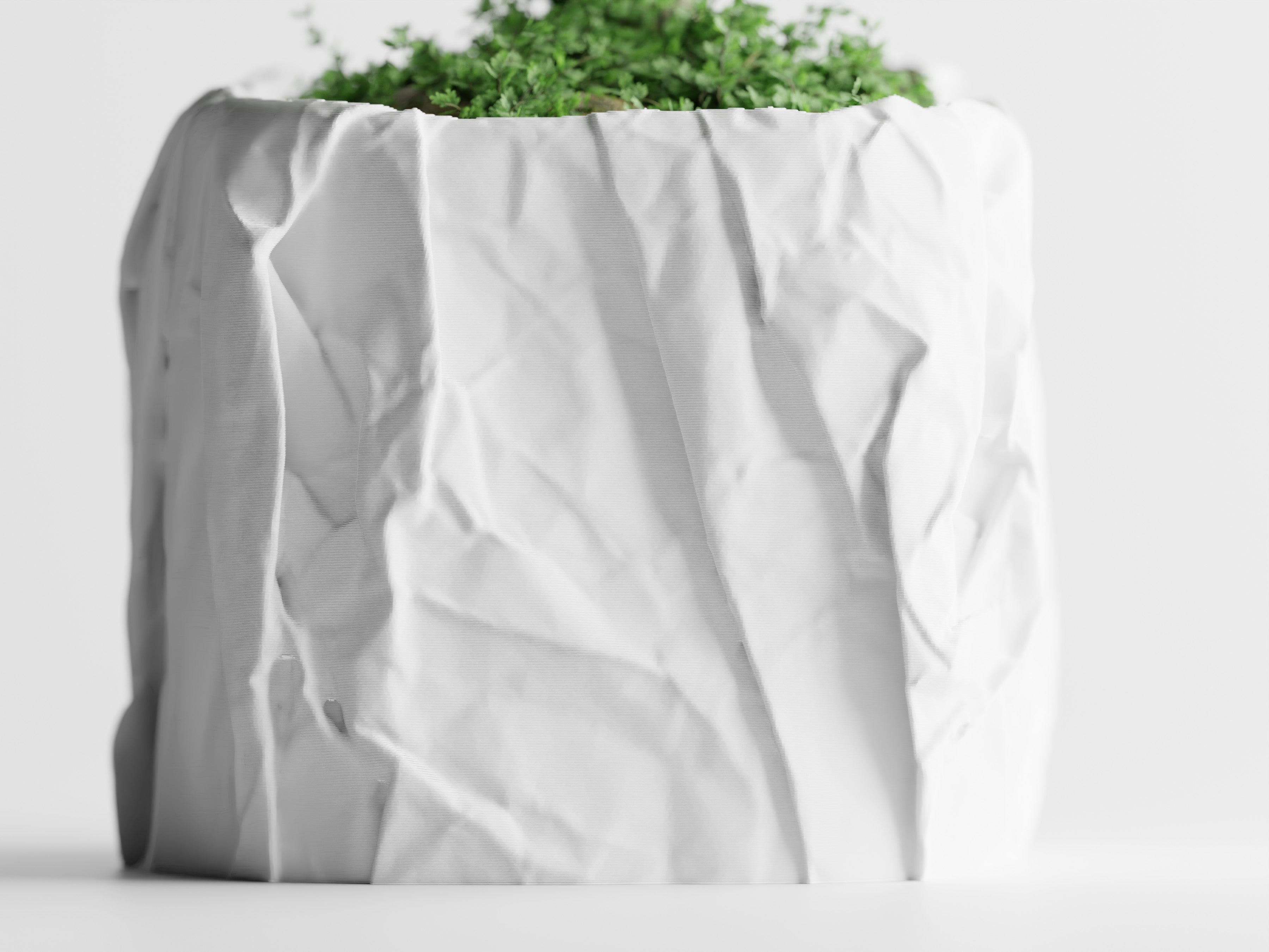 Crumpled Paper Planter Square