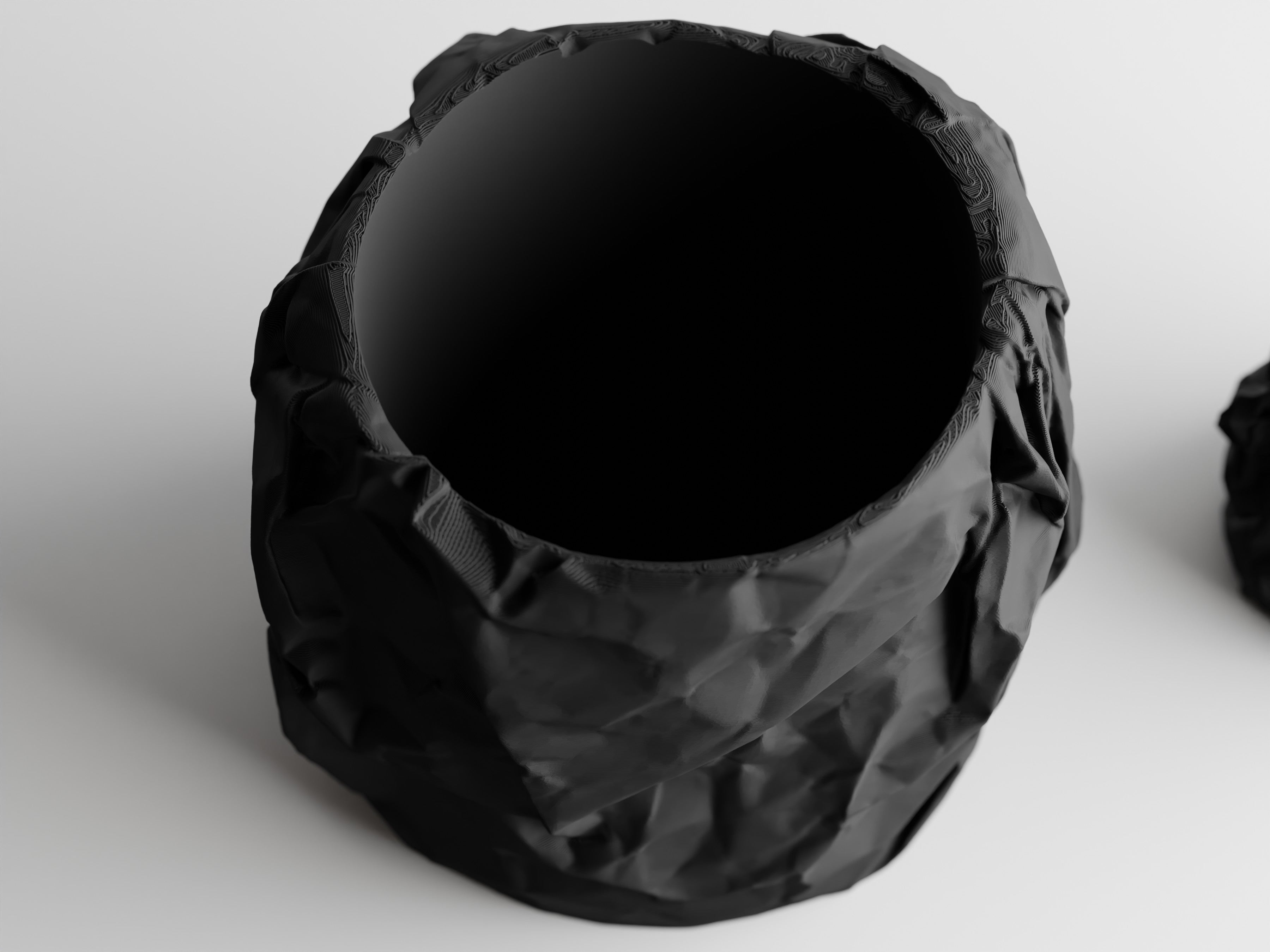 Crumpled Paper Planter Round