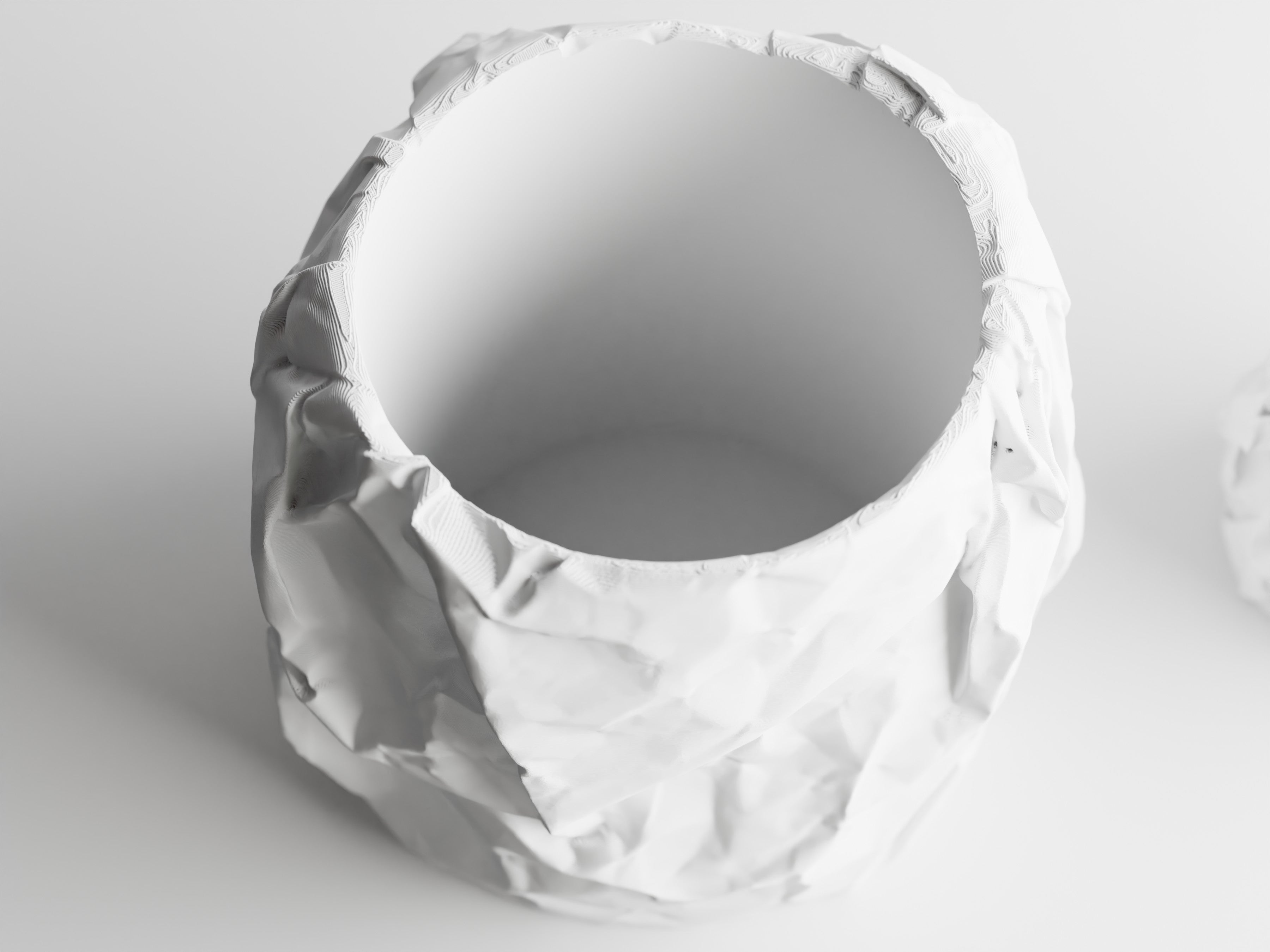 Crumpled Paper Planter Round