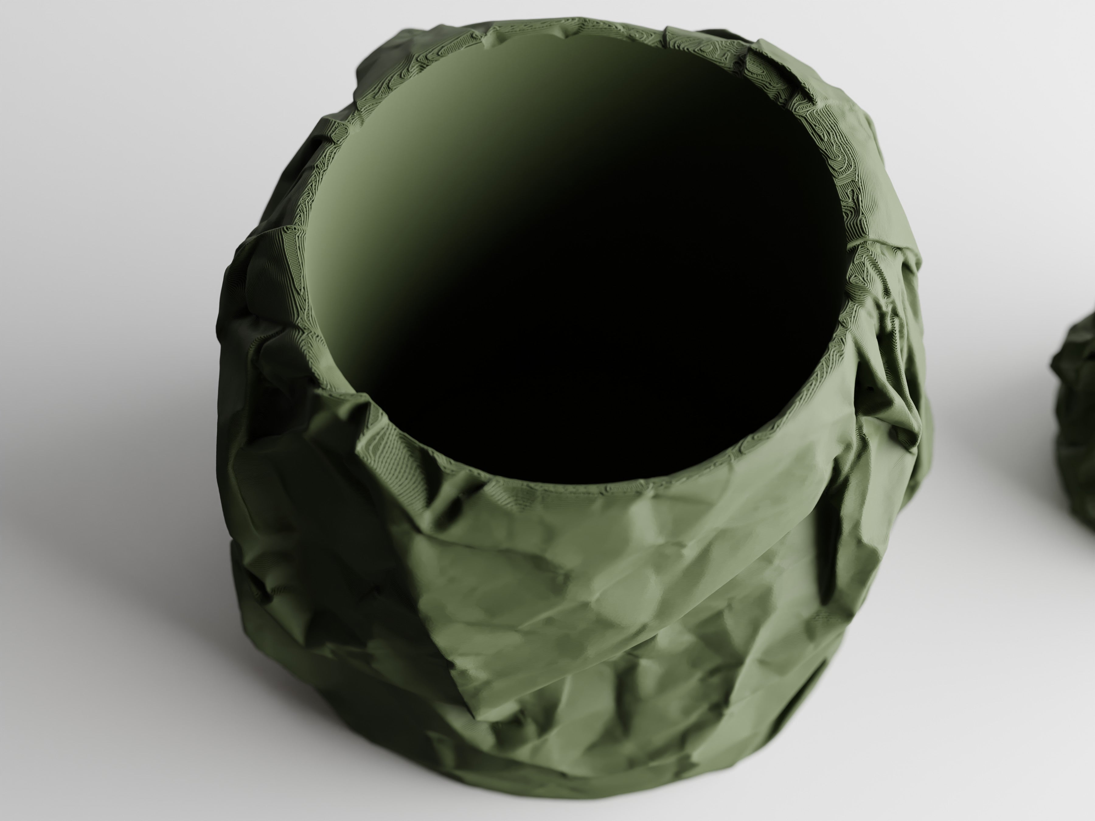 Crumpled Paper Planter Round