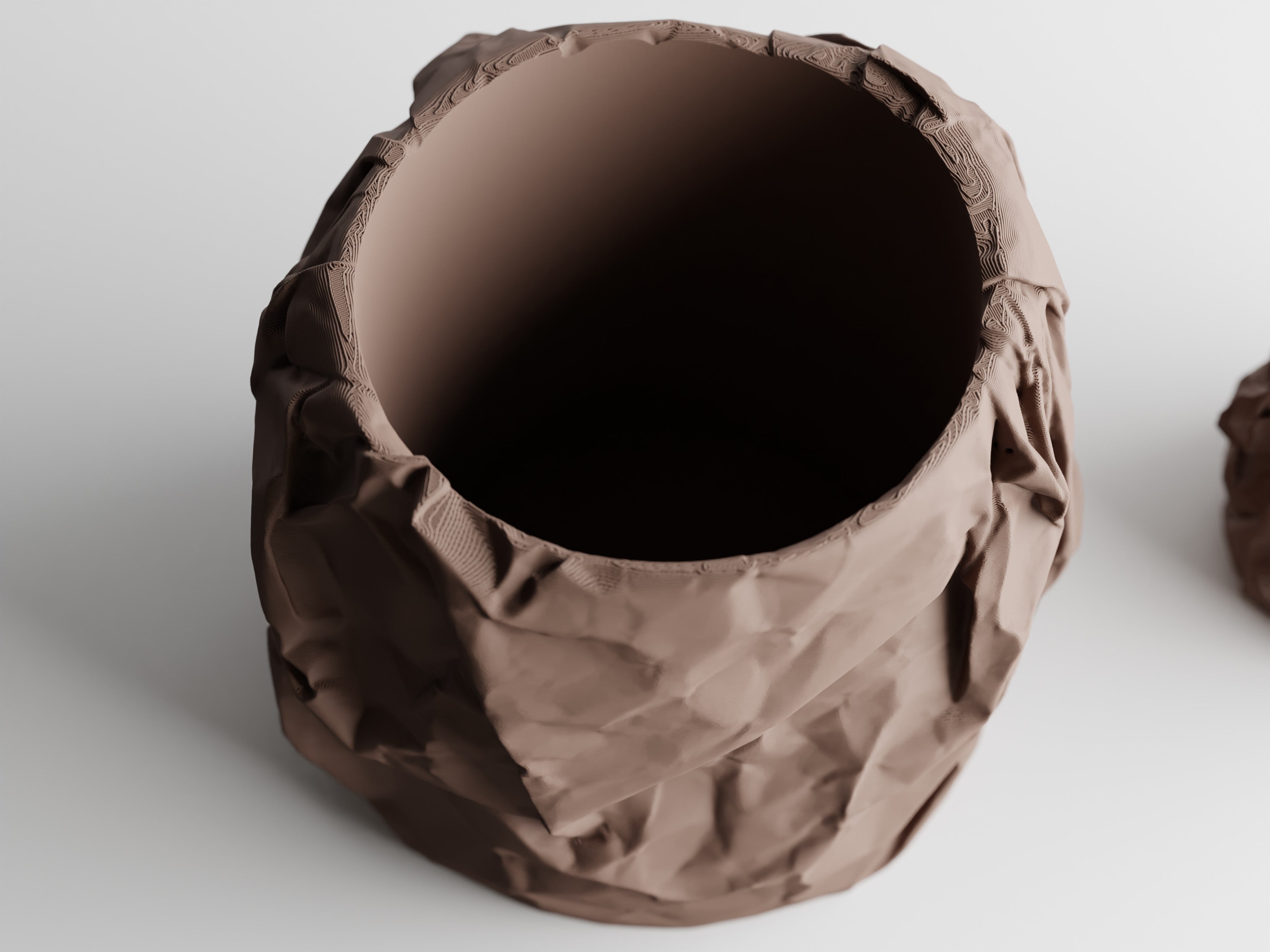 Crumpled Paper Planter Round