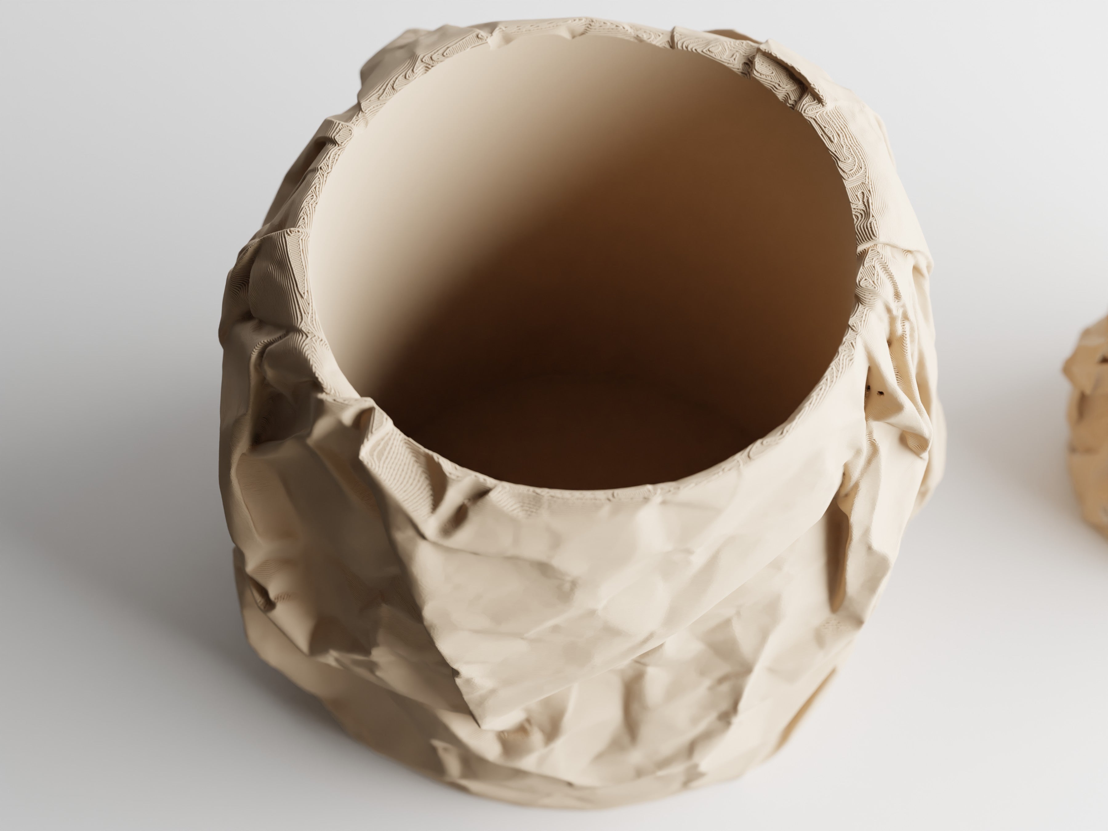 Crumpled Paper Planter Round
