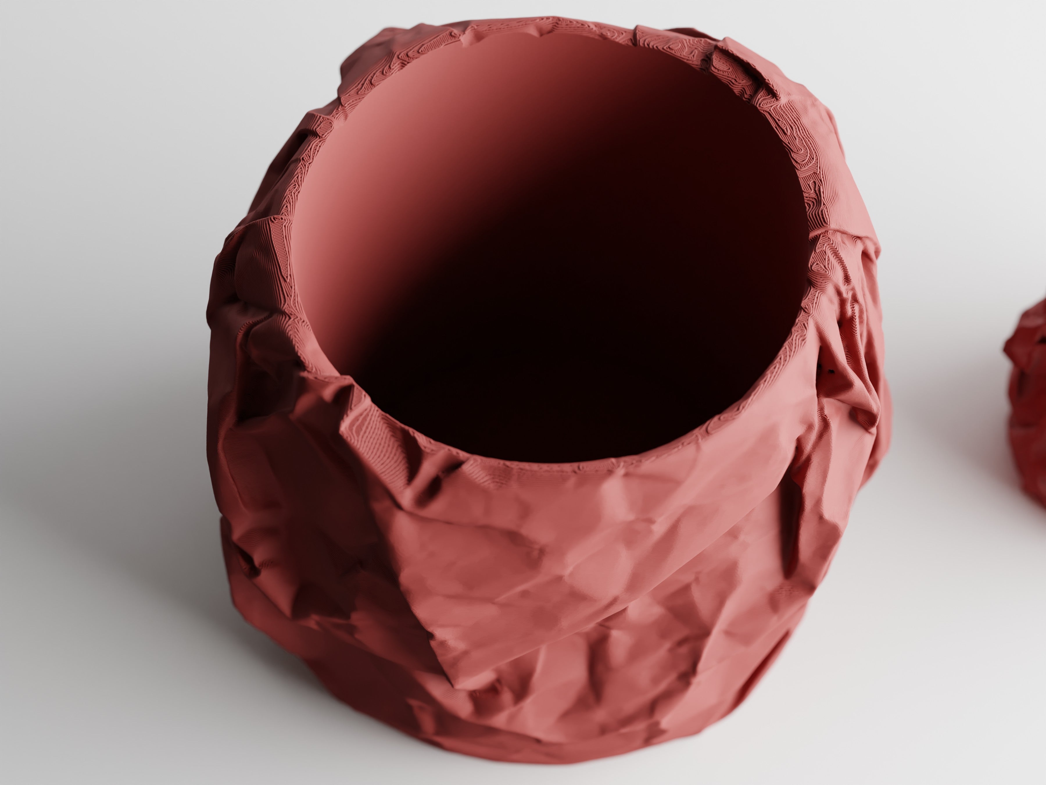Crumpled Paper Planter Round