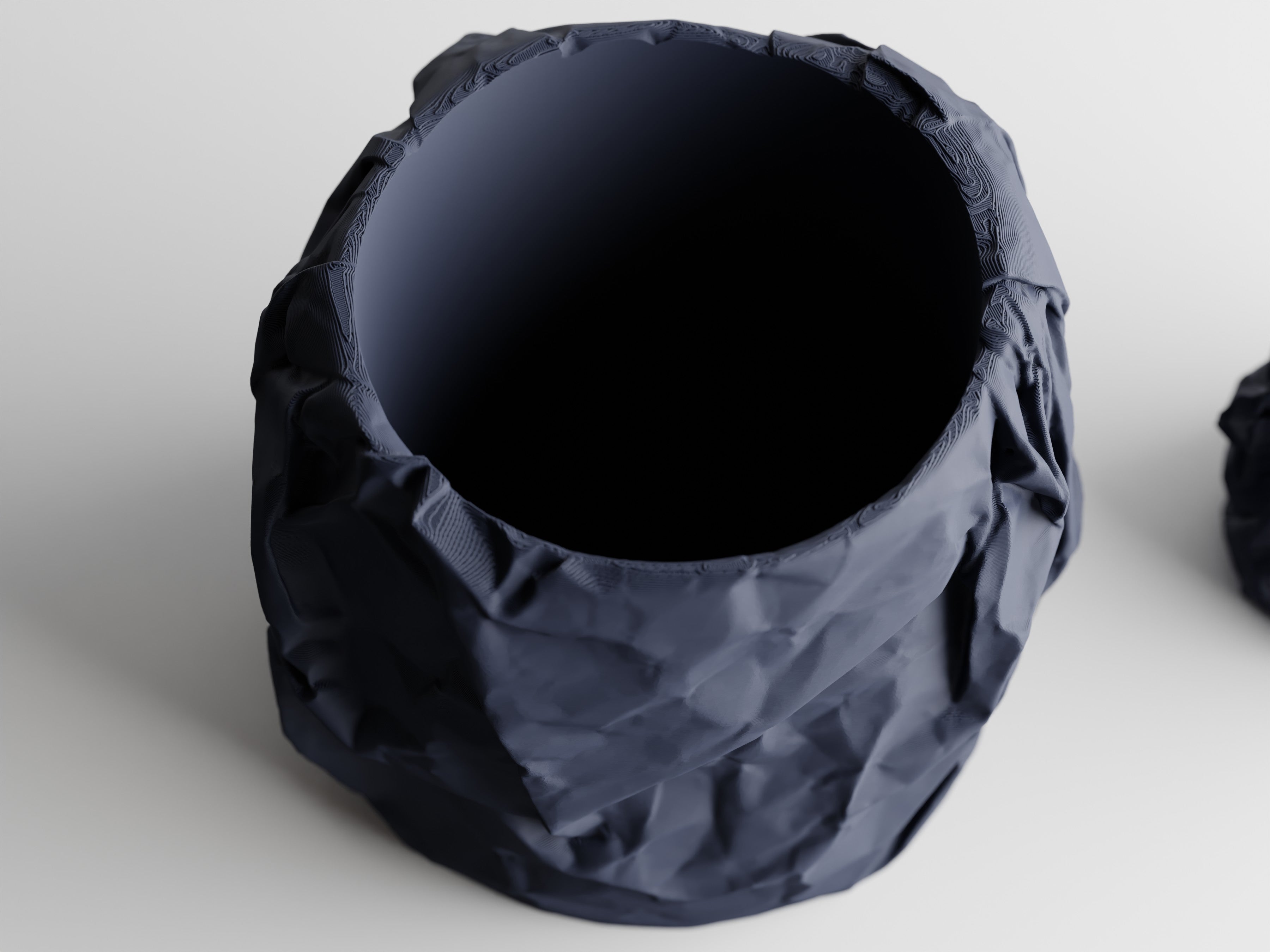 Crumpled Paper Planter Round