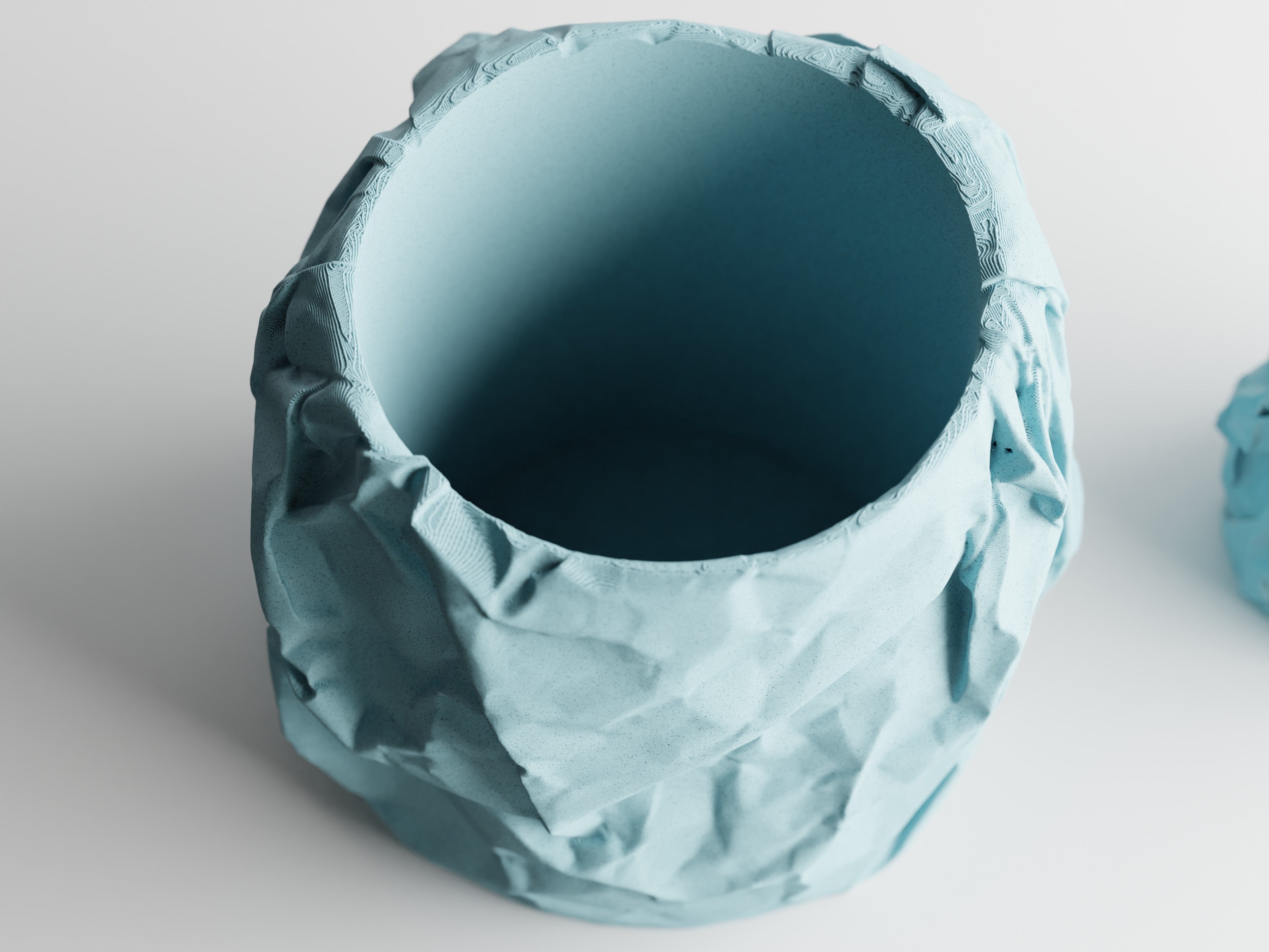 Crumpled Paper Planter Round