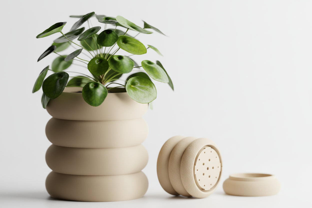 Fluxo Modular Planter with Drainage | 3D Printed Twist-Lock Planter | Modern Indoor Plant Pot