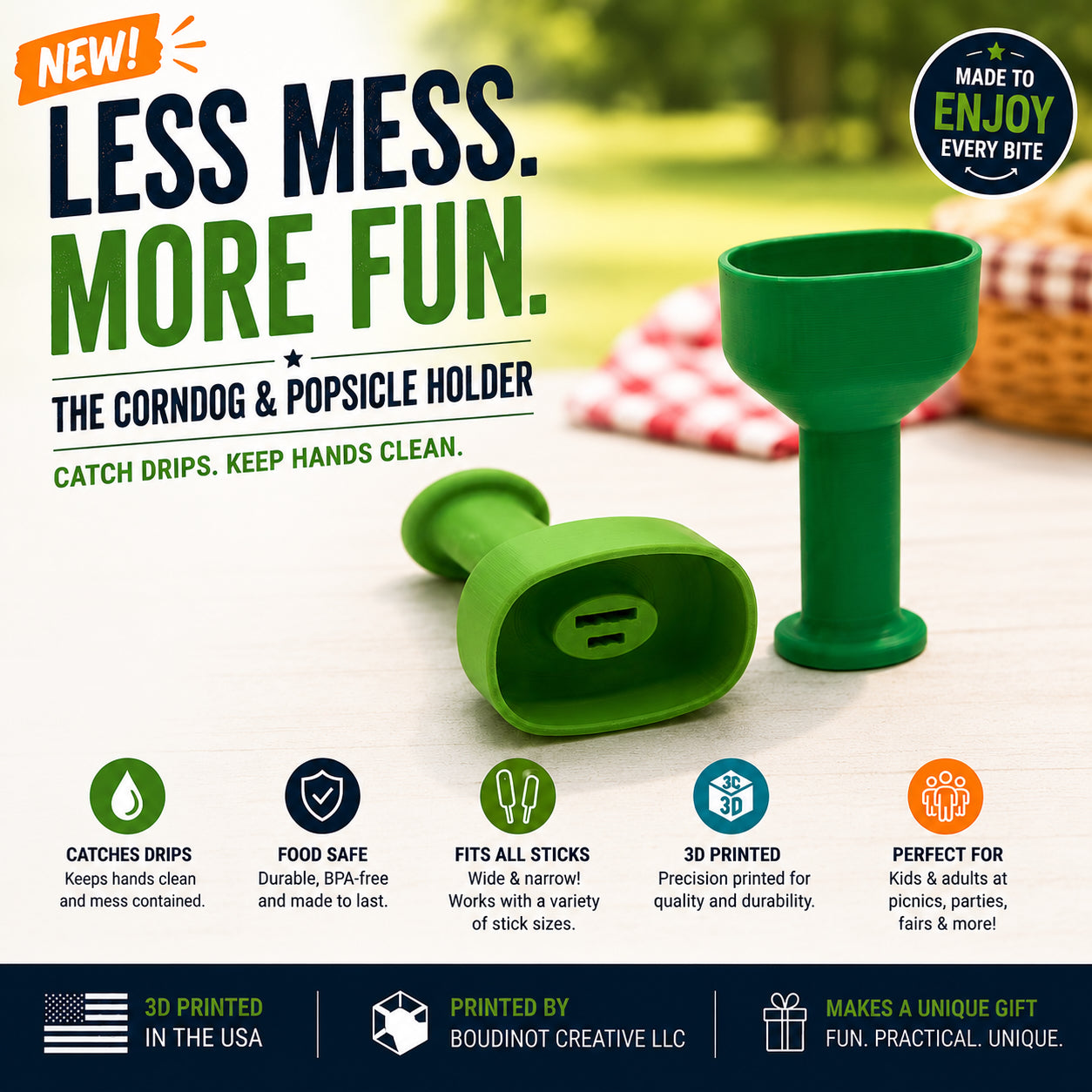 Corn Dog & Popsicle Holder | Reusable Drip Catcher