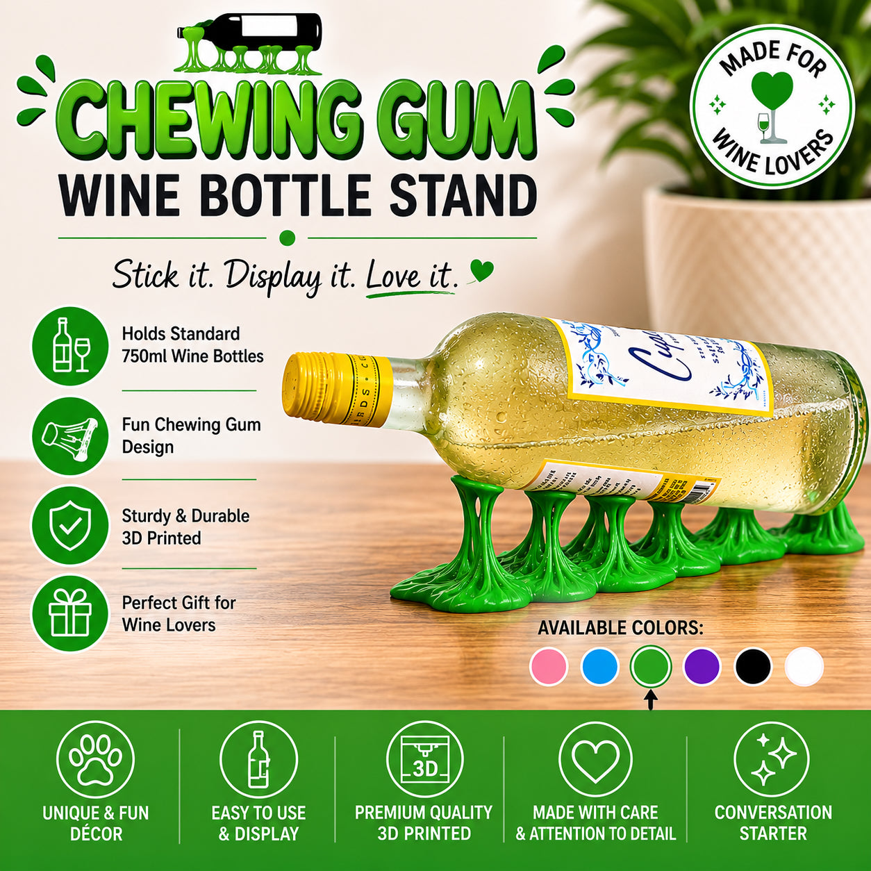 Chewing Gum Wine Bottle Stand – Funny Wine Holder