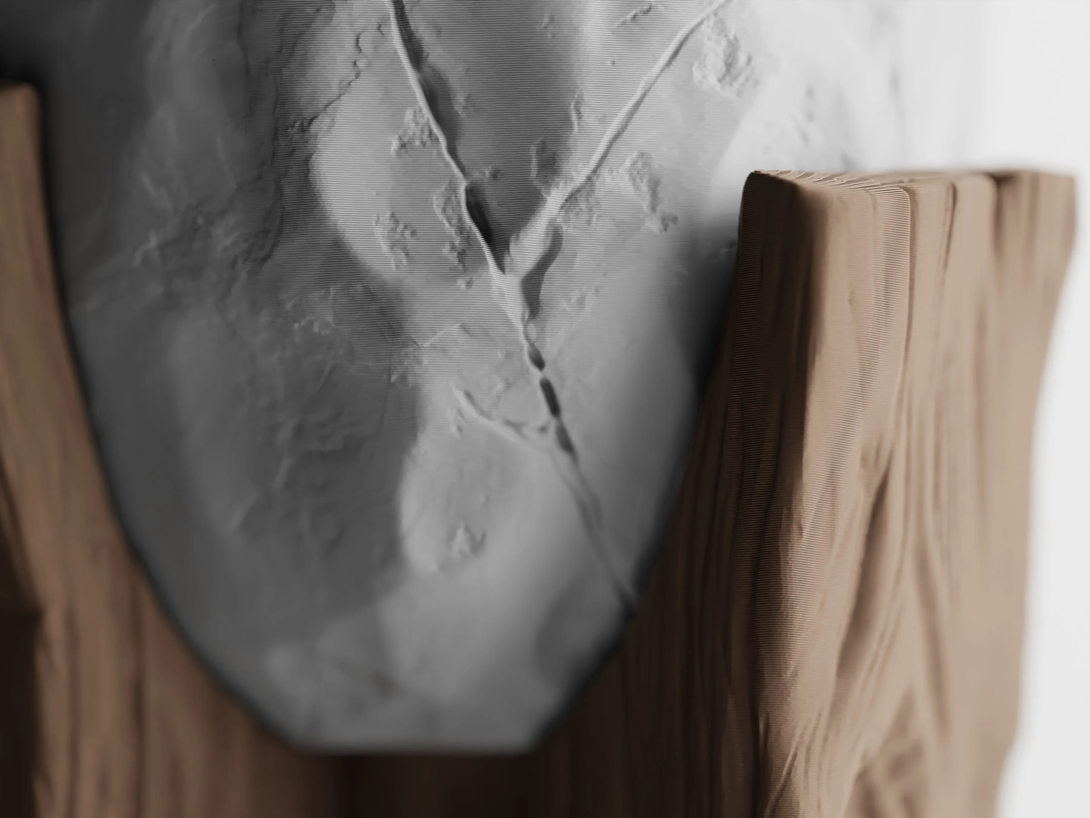 Grotia Planter | Stone & Wood Inspired 3D Printed Planter with Wood Grain Stand