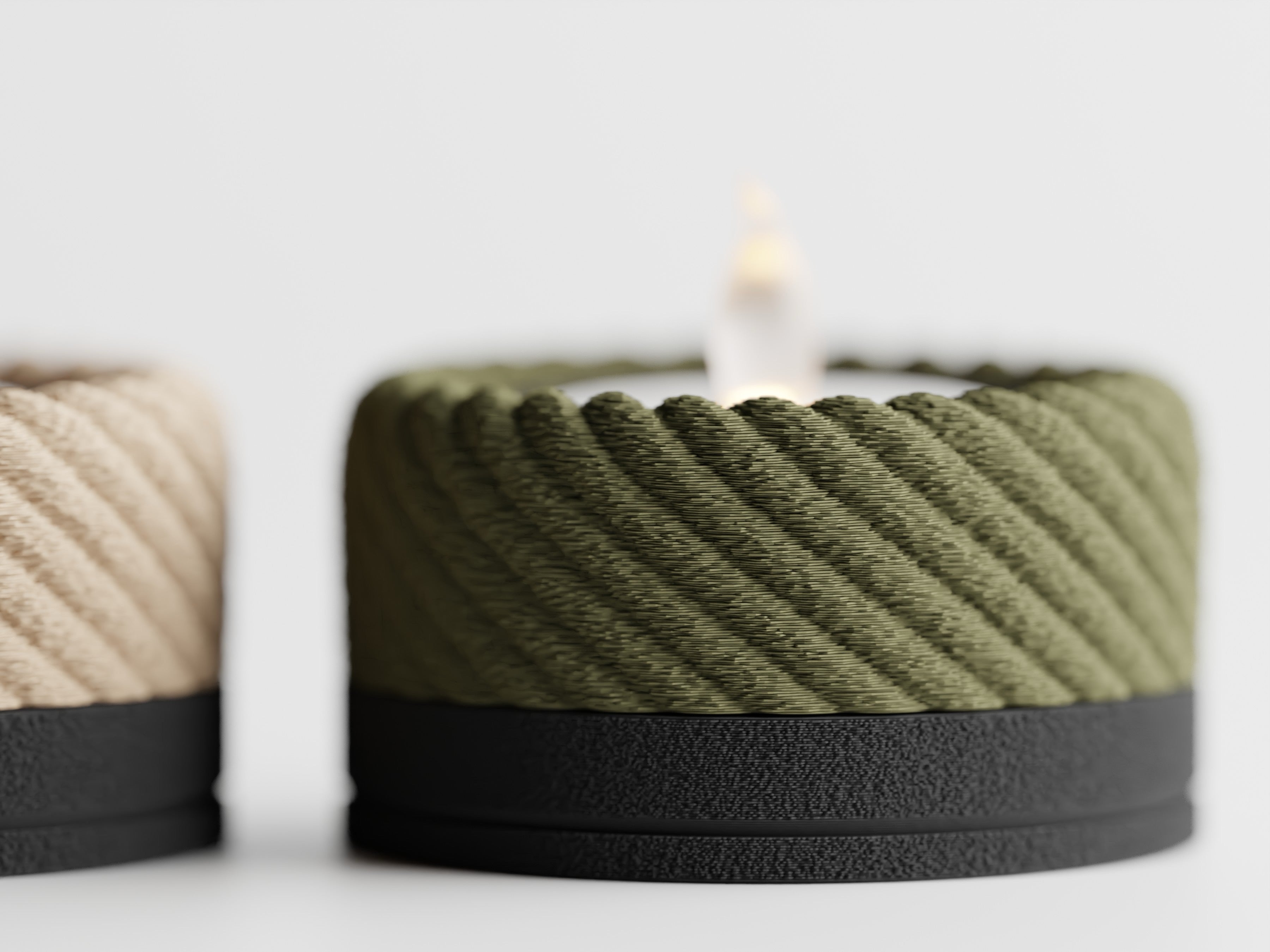Fibras Rope Tealight Holder | Modern 3D Printed Candle Decor