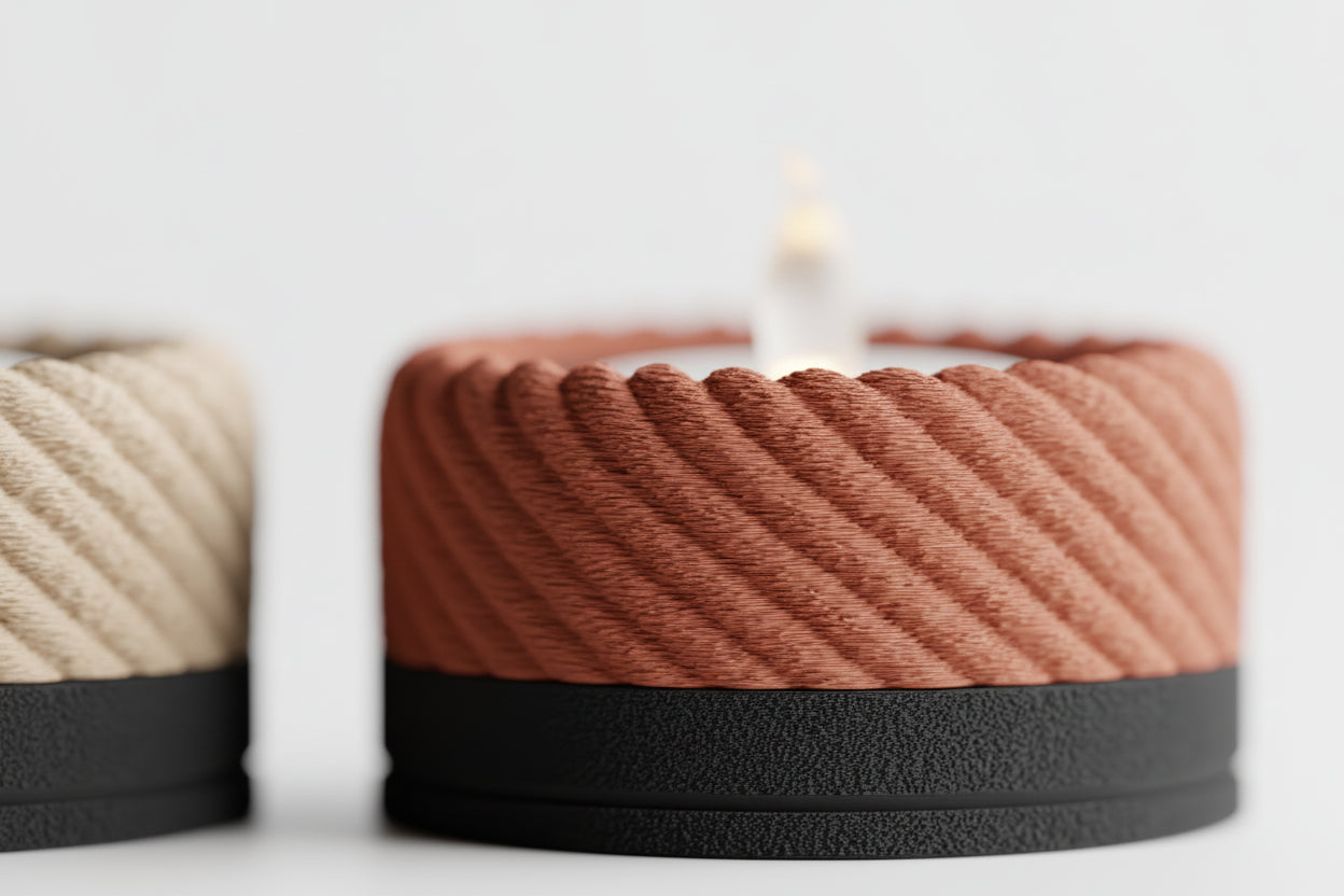 Fibras Rope Tealight Holder | Modern 3D Printed Candle Decor