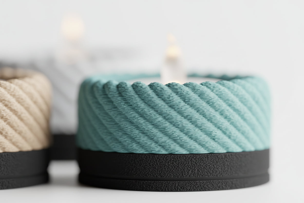 Fibras Rope Tealight Holder | Modern 3D Printed Candle Decor