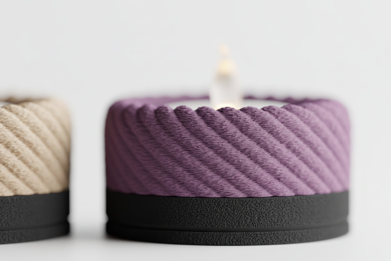 Fibras Rope Tealight Holder | Modern 3D Printed Candle Decor