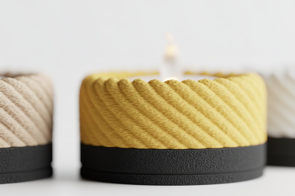 Fibras Rope Tealight Holder | Modern 3D Printed Candle Decor