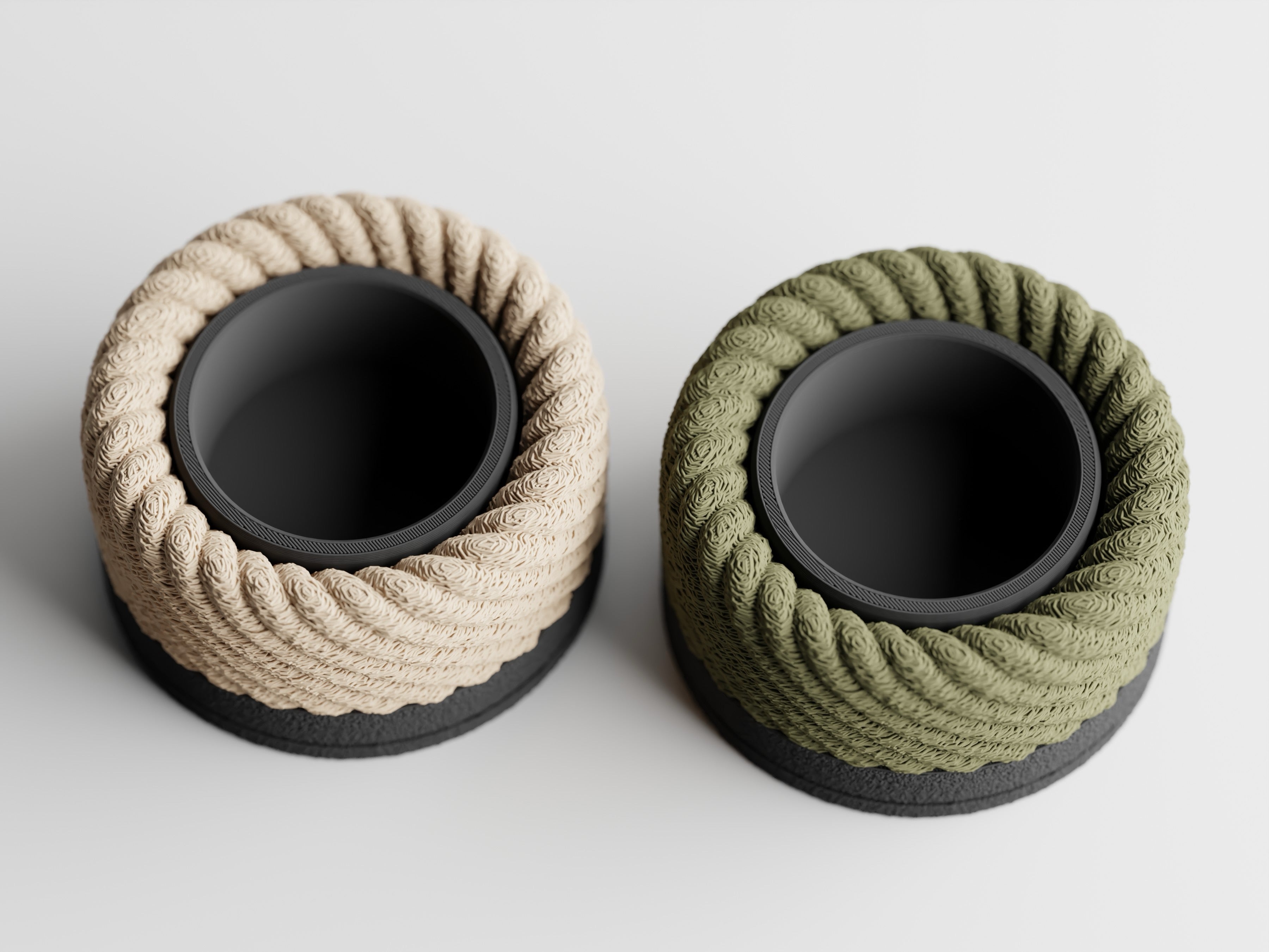 Fibras Rope Tealight Holder | Modern 3D Printed Candle Decor
