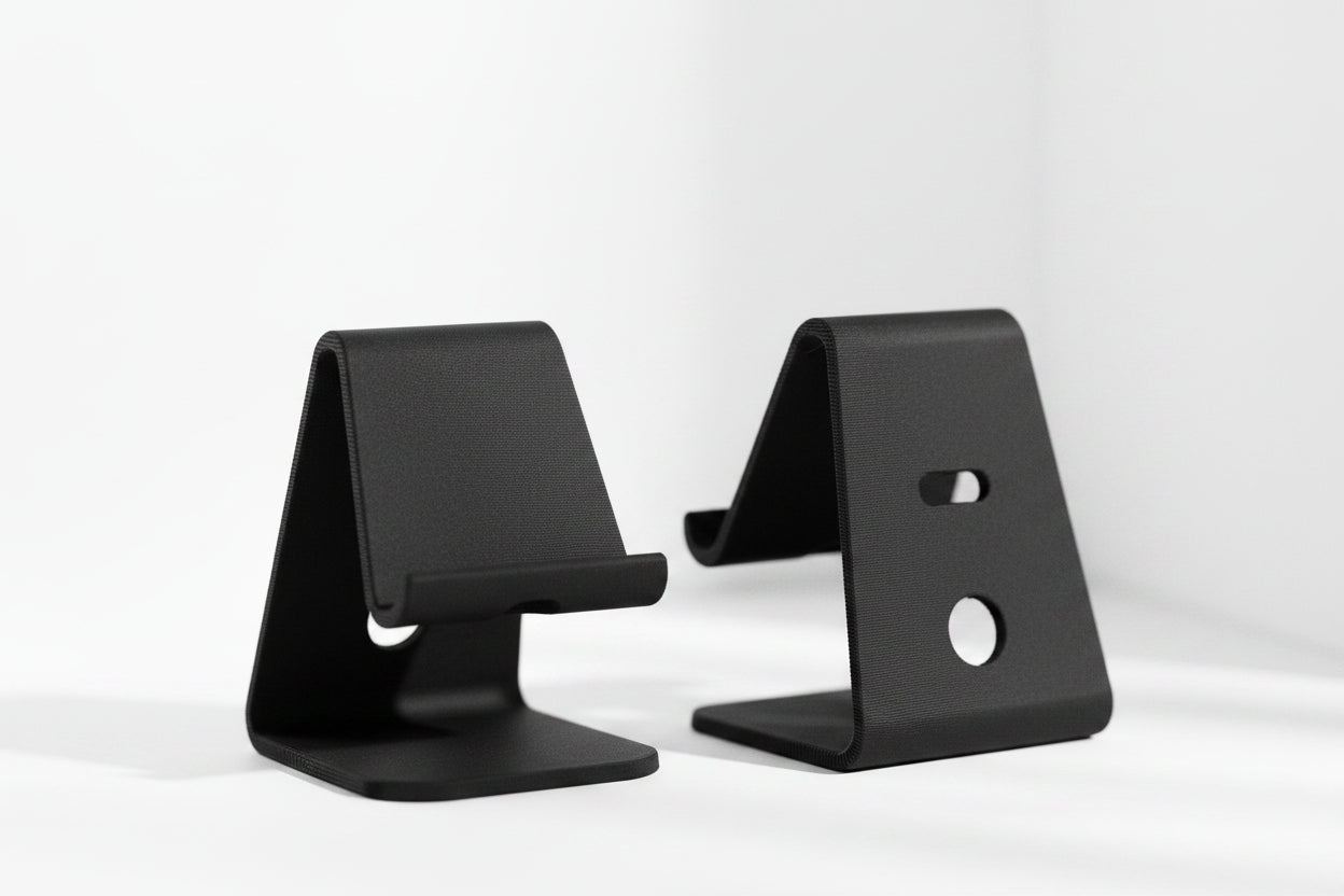 Minimalist Phone Stand – Slim & Wide Options, Charging Cable Slot