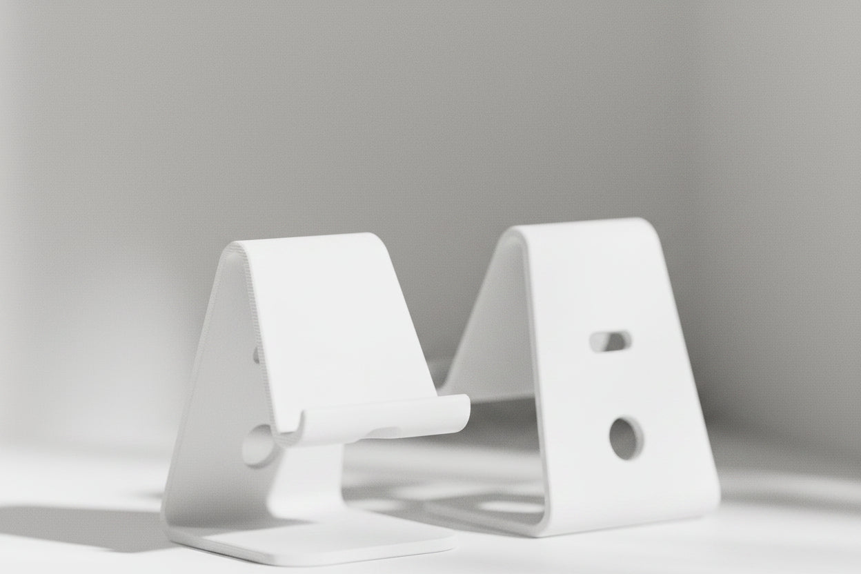 Minimalist Phone Stand – Slim & Wide Options, Charging Cable Slot