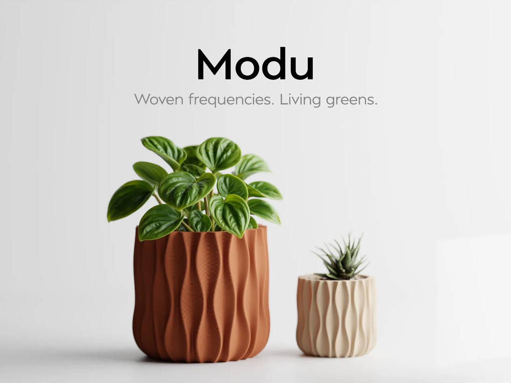 Modu Modern Planter | Elegant 3D Printed Planter for Houseplants & Herbs